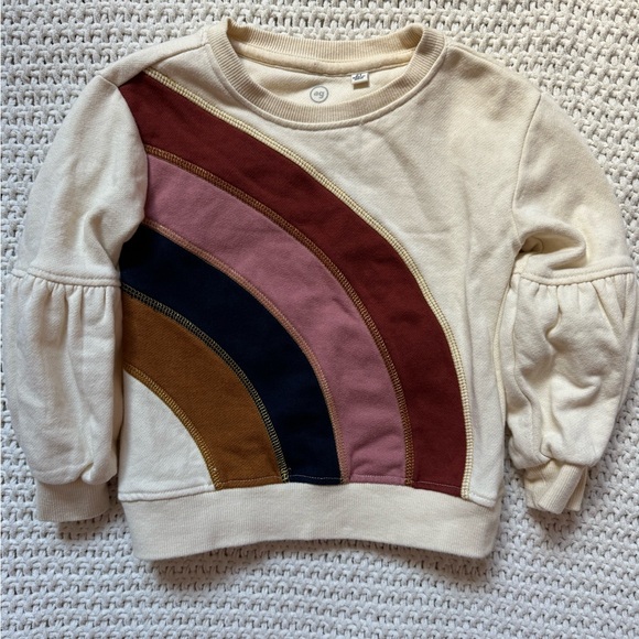 Adriano Goldschmied Cream Sweatshirt with Rainbow Stripes - Picture 1 of 3